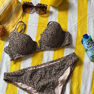 Shade & Shore cheetah animal print Bikini Set